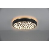 Reality Leuchten LED plafondlamp Chizu R67161132, kunststof zwart mat, incl. 22 Watt Rainbow LED, afstandsbediening, dimmer, kleurverandering, nachtlampje