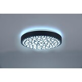 Reality Leuchten LED plafondlamp Chizu R67161132, kunststof zwart mat, incl. 22 Watt Rainbow LED, afstandsbediening, dimmer, kleurverandering, nachtlampje