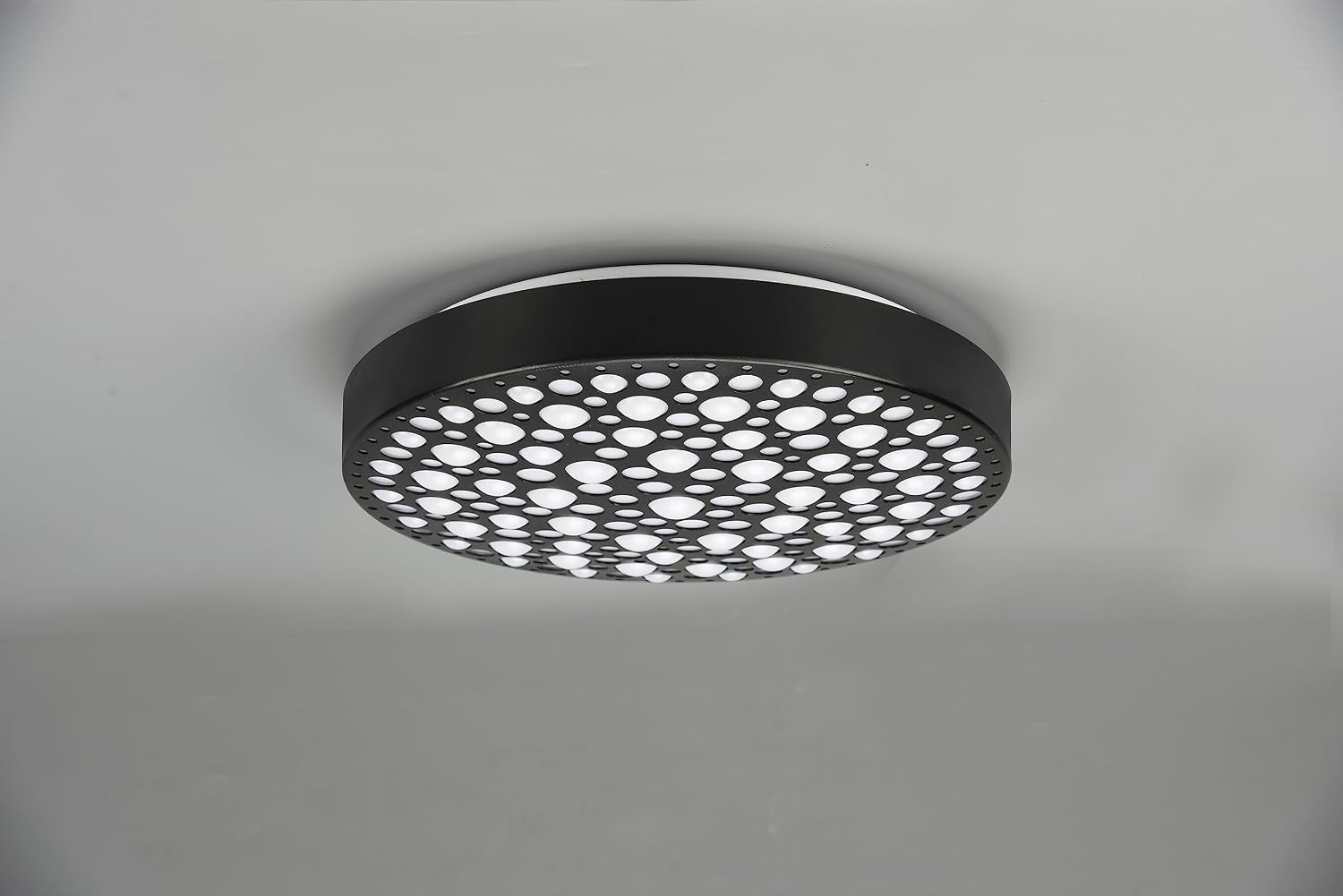 Reality Leuchten LED plafondlamp Chizu R67161132, kunststof zwart mat, incl. 22 Watt Rainbow LED, afstandsbediening, dimmer, kleurverandering, nachtlampje