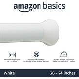 Amazon Basics Telescopische douchegordijnstang om in te klemmen, 91-137 cm, wit