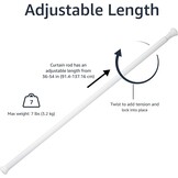Amazon Basics Telescopische douchegordijnstang om in te klemmen, 91-137 cm, wit