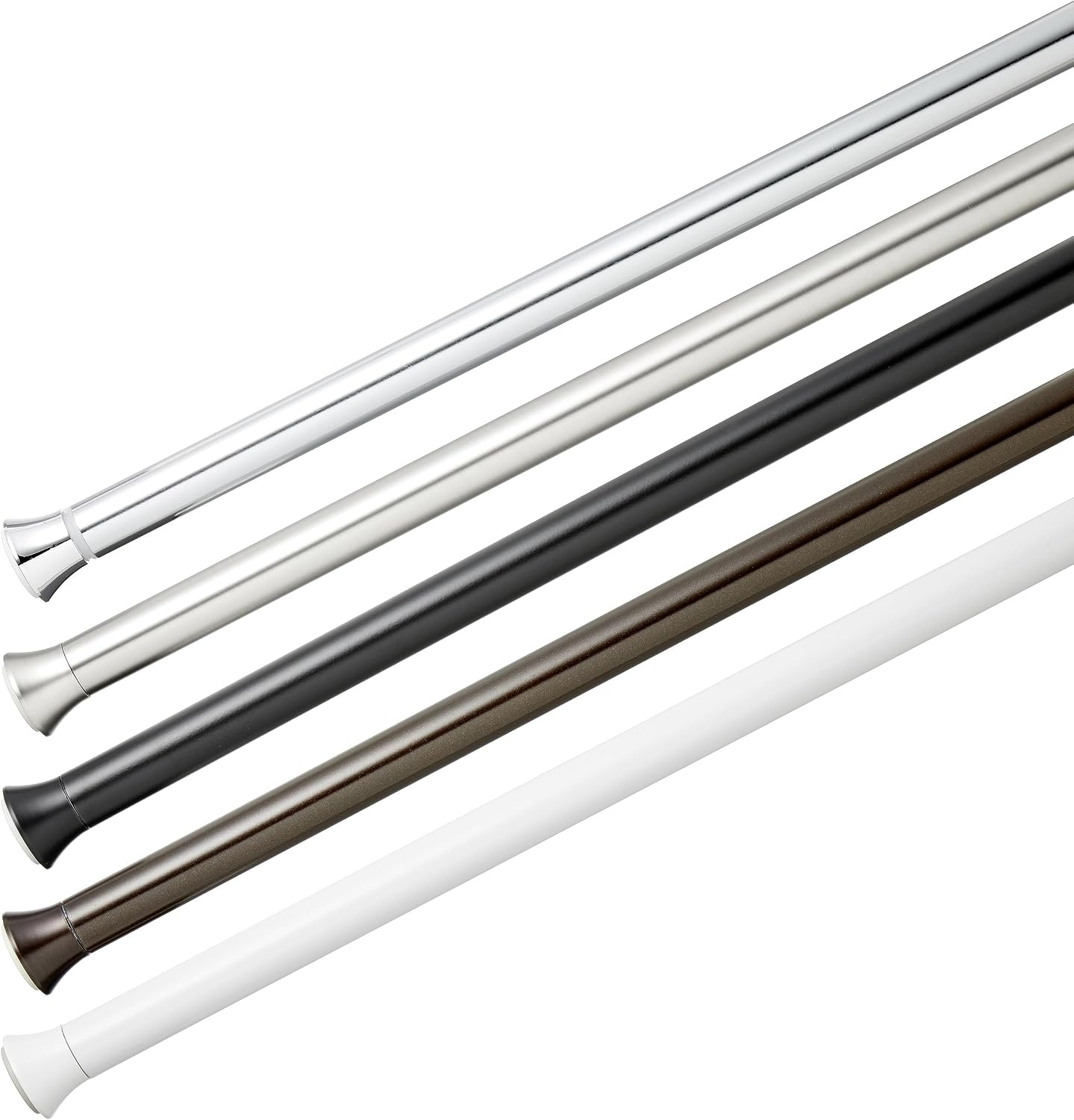 Amazon Basics Telescopische douchegordijnstang om in te klemmen, 91-137 cm, wit