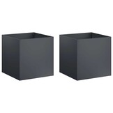 vidaXL Plantenbak 2 st Antraciet 25 x 25 x 25 cm Koudgewalst staal