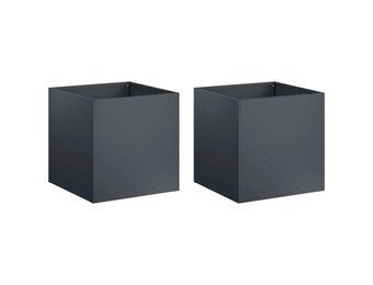 vidaXL Plantenbak 2 st Antraciet 25 x 25 x 25 cm Koudgewalst staal