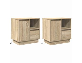 vidaXL Nachtkastje 2 st Sonoma Eiken 50 x 34,5 x 50 cm. Bewerkt hout