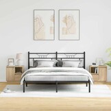 vidaXL Nachtkastje 2 st Sonoma Eiken 50 x 34,5 x 50 cm. Bewerkt hout