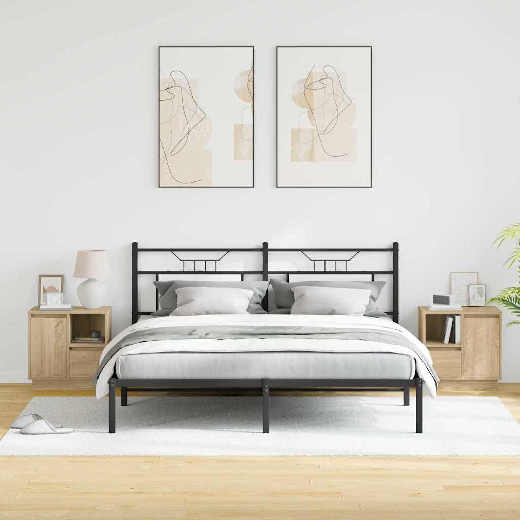vidaXL Nachtkastje 2 st Sonoma Eiken 50 x 34,5 x 50 cm. Bewerkt hout