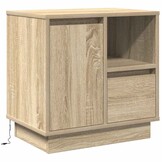 vidaXL Nachtkastje 2 st Sonoma Eiken 50 x 34,5 x 50 cm. Bewerkt hout