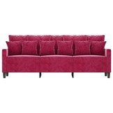 vidaXL Driezitsbank 180 cm fluweel wijnrood