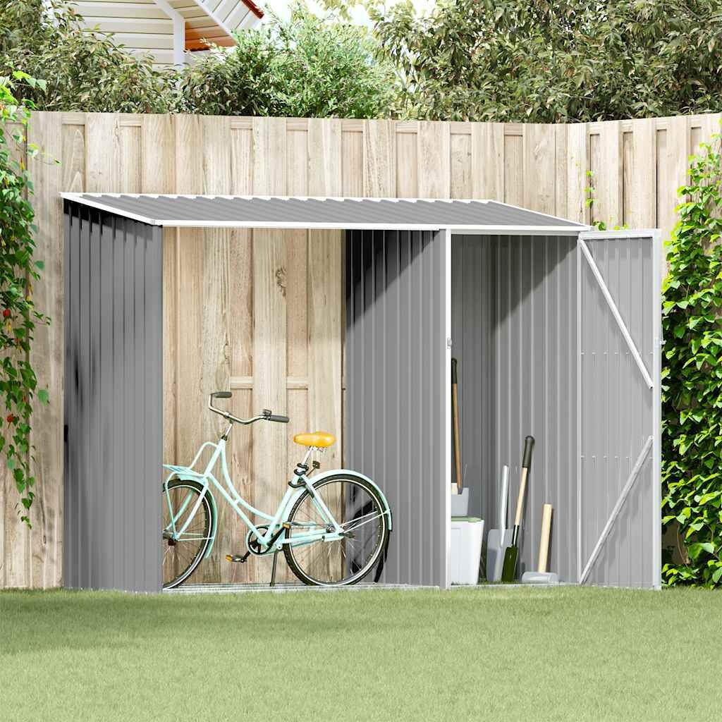 vidaXL Brandhoutschuur 245x98x159 cm gegalvaniseerd staal grijs