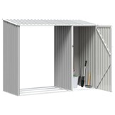 vidaXL Brandhoutschuur 245x98x159 cm gegalvaniseerd staal grijs