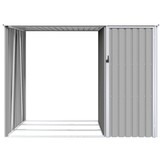 vidaXL Brandhoutschuur 245x98x159 cm gegalvaniseerd staal grijs