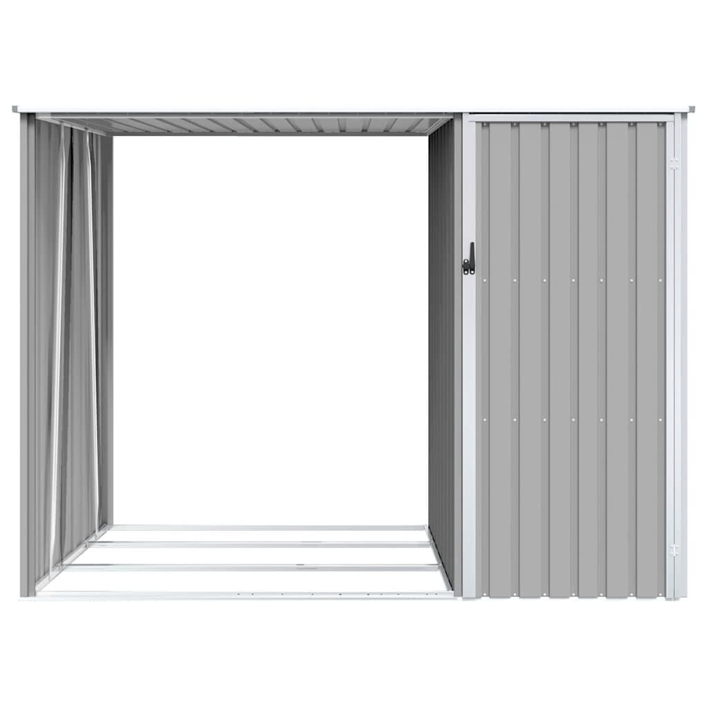 vidaXL Brandhoutschuur 245x98x159 cm gegalvaniseerd staal grijs