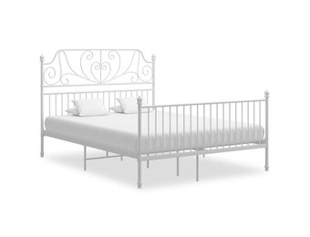 vidaXL Bedframe metaal wit 140x200 cm