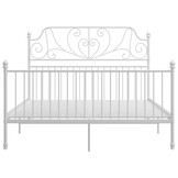 vidaXL Bedframe metaal wit 140x200 cm