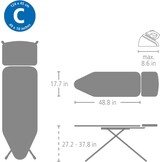 Brabantia Ironing Board C, Strijkplank, Denim Black, 124 x 45 cm