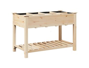 vidaXL Plantenbak Beige 115 x 59 x 76,5 cm Massief Vurenhout