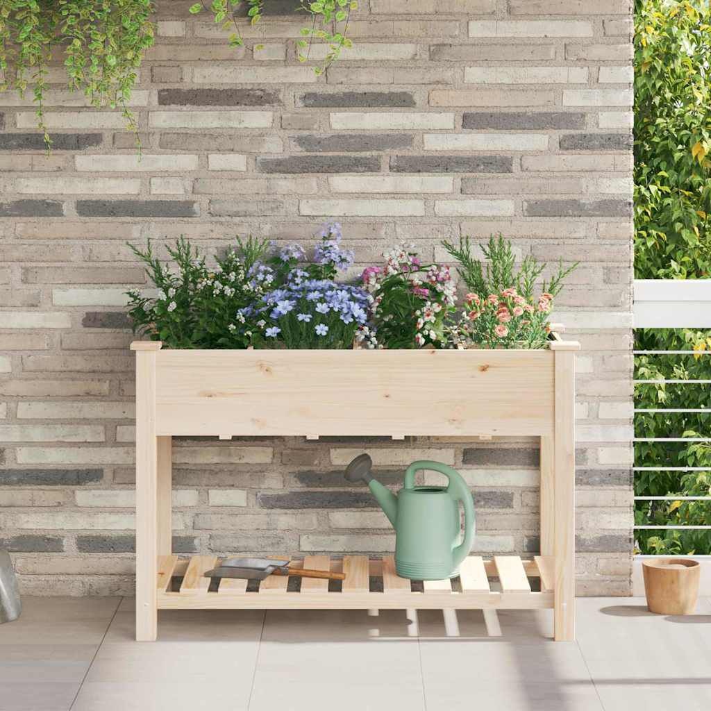 vidaXL Plantenbak Beige 115 x 59 x 76,5 cm Massief Vurenhout