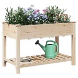 vidaXL Plantenbak Beige 115 x 59 x 76,5 cm Massief Vurenhout