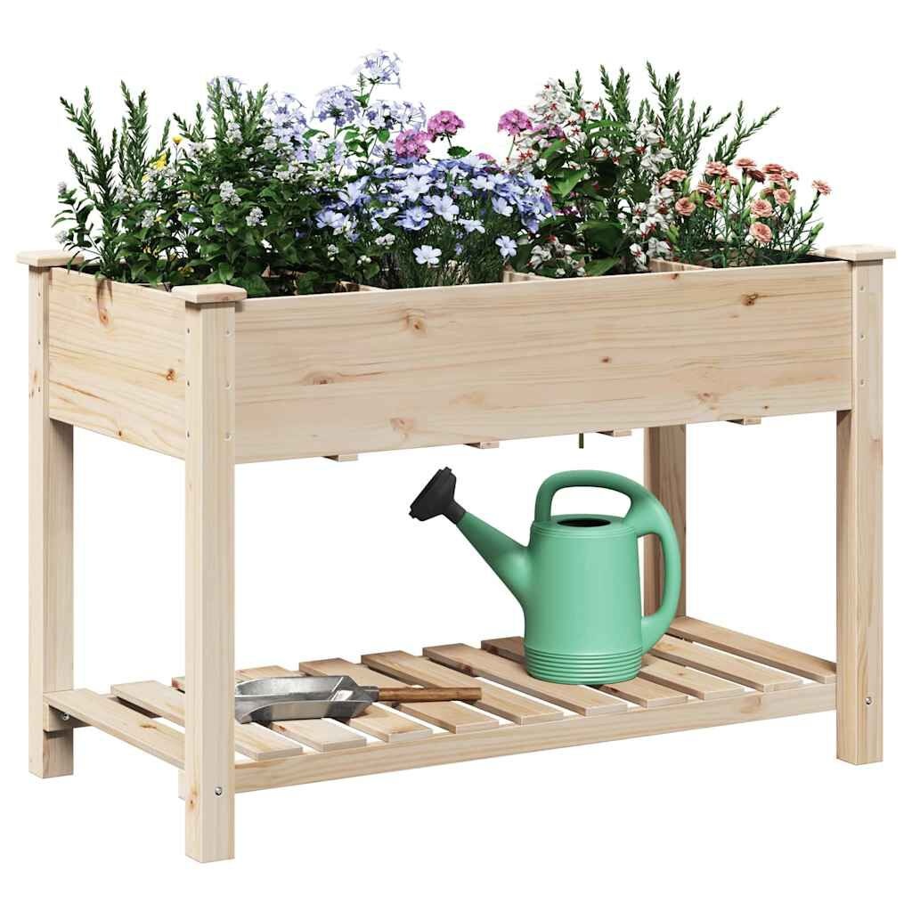 vidaXL Plantenbak Beige 115 x 59 x 76,5 cm Massief Vurenhout