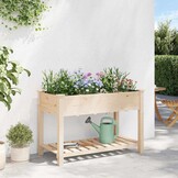 vidaXL Plantenbak Beige 115 x 59 x 76,5 cm Massief Vurenhout