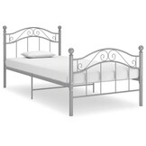 vidaXL Bedframe metaal grijs 90x200 cm