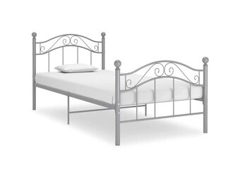 vidaXL Bedframe metaal grijs 90x200 cm