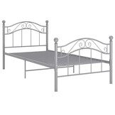 vidaXL Bedframe metaal grijs 90x200 cm