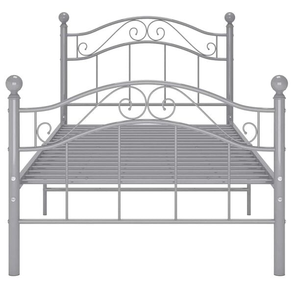 vidaXL Bedframe metaal grijs 90x200 cm