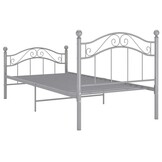 vidaXL Bedframe metaal grijs 90x200 cm