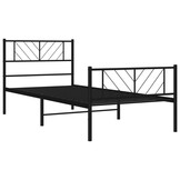 vidaXL Bedframe met hoofd- en voeteneinde metaal zwart 100x200 cm