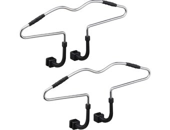Relaxdays kledinghanger auto voor hoofdsteun, set van 2, antislip, staal, kleerhanger voor autostoel, zilver/zwart
