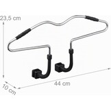 Relaxdays kledinghanger auto voor hoofdsteun, set van 2, antislip, staal, kleerhanger voor autostoel, zilver/zwart