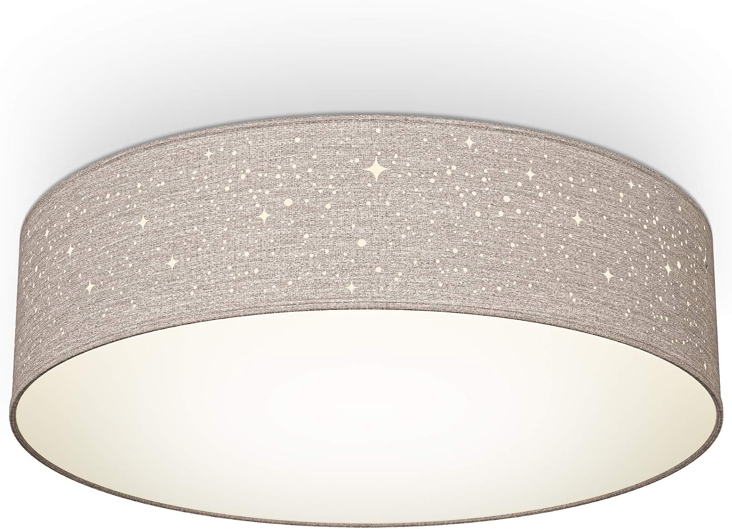 B.K.Licht Plafondlamp met Sterrenhemel Effect - Taupe - 38 cm