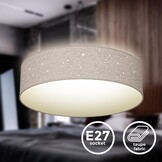 B.K.Licht Plafondlamp met Sterrenhemel Effect - Taupe - 38 cm