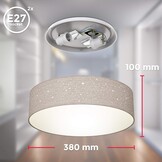 B.K.Licht Plafondlamp met Sterrenhemel Effect - Taupe - 38 cm