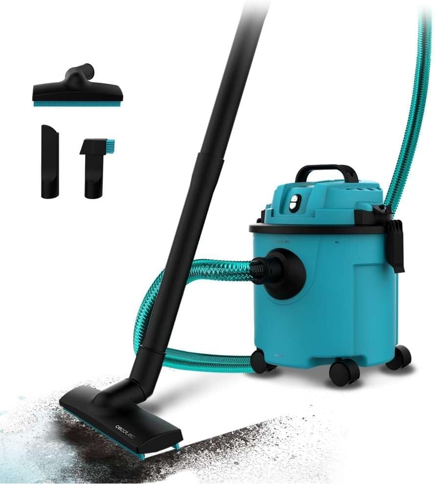 Cecotec Stofzuiger met Snoer voor Droog en Nat - Vaste Stoffen en Vloeistoffen 16L Conga Rockstar Wet & Dry Compact Garden Plus. 1200W, Lichtgewicht, Compact, Dubbele Functie van Zuigen en Blazen, Acc - Maat 16 L