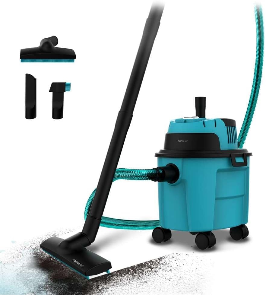 Cecotec Stofzuiger met Snoer voor Droog en Nat - Vaste Stoffen en Vloeistoffen 16L Conga Rockstar Wet & Dry Compact Garden Plus. 1200W, Lichtgewicht, Compact, Dubbele Functie van Zuigen en Blazen, Acc - Maat 16 L