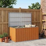 vidaXL Buitenopslagdoos Hout 129 x 67 x 65 cm Gegalvaniseerd staal