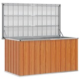 vidaXL Buitenopslagdoos Hout 129 x 67 x 65 cm Gegalvaniseerd staal