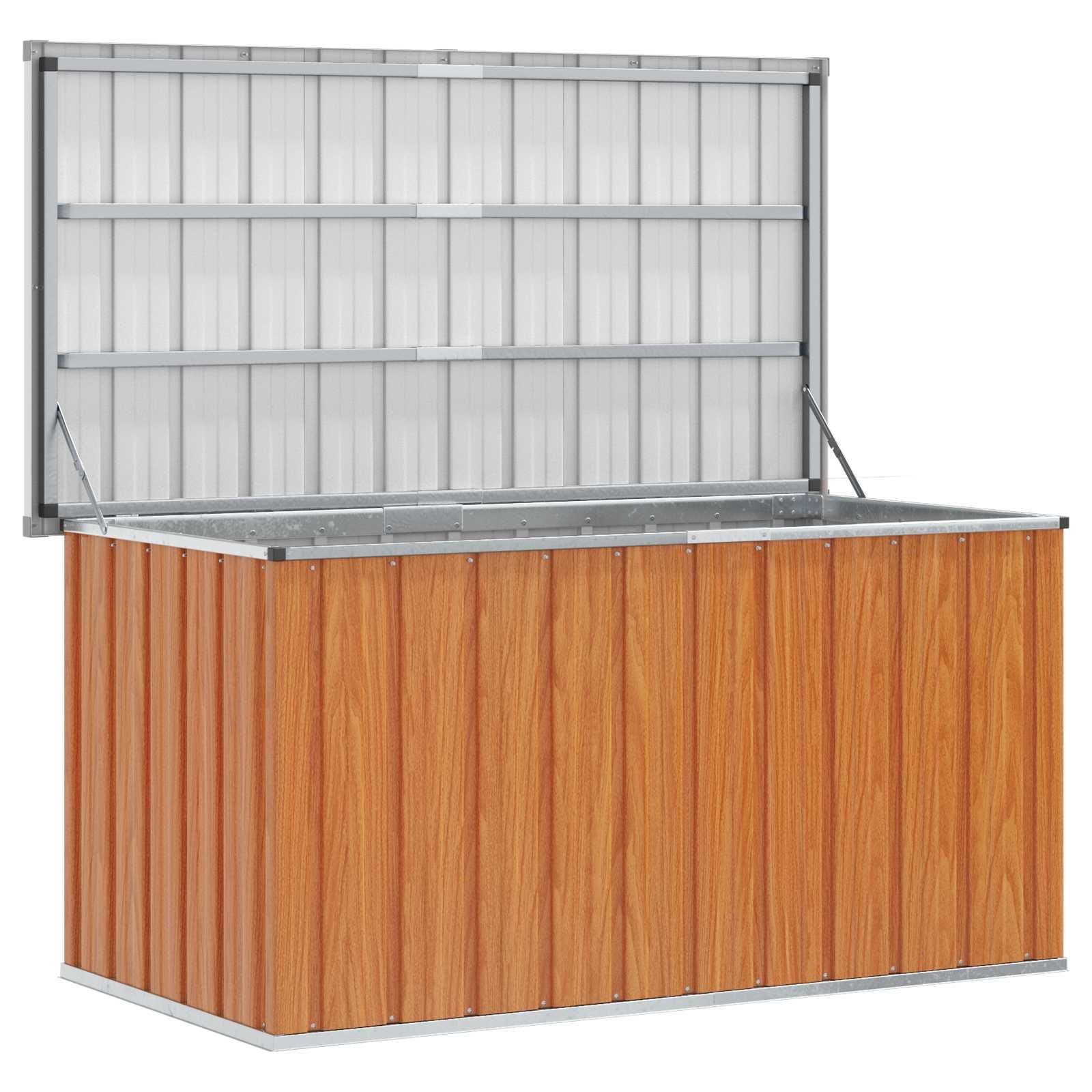 vidaXL Buitenopslagdoos Hout 129 x 67 x 65 cm Gegalvaniseerd staal