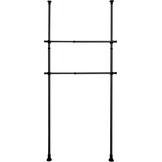 WENKO Hercules Kledingstangen - Set van 2 - 75 tot 120 cm - Zwart