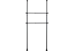 2x Zwarte Kledingstangen Uitschuifbaar 75-120cm - 31% Korting