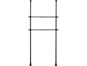 WENKO Hercules Kledingstangen - Set van 2 - 75 tot 120 cm - Zwart