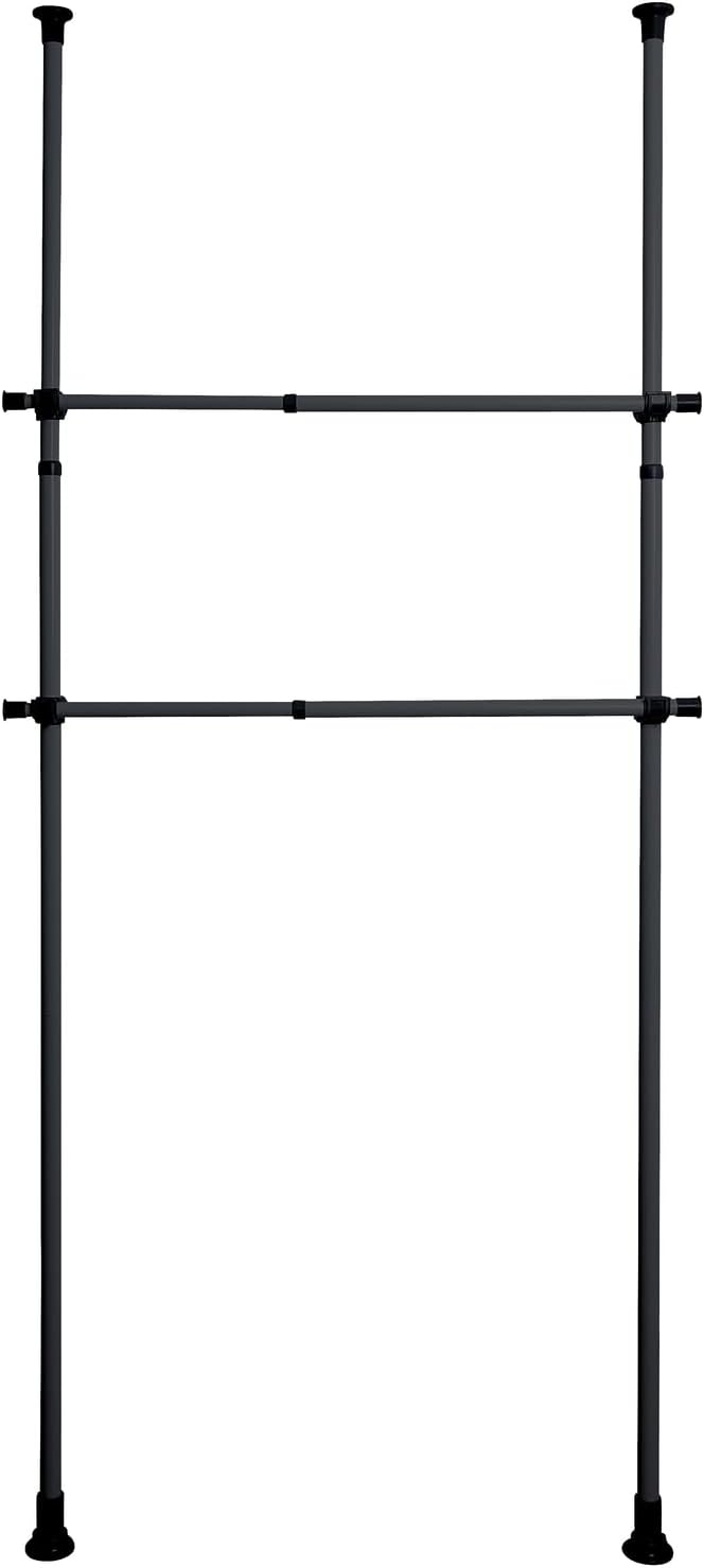WENKO Hercules Kledingstangen - Set van 2 - 75 tot 120 cm - Zwart
