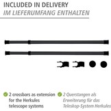 WENKO Hercules Kledingstangen - Set van 2 - 75 tot 120 cm - Zwart