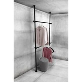 WENKO Hercules Kledingstangen - Set van 2 - 75 tot 120 cm - Zwart