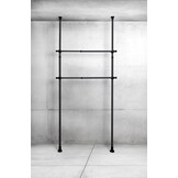 WENKO Hercules Kledingstangen - Set van 2 - 75 tot 120 cm - Zwart