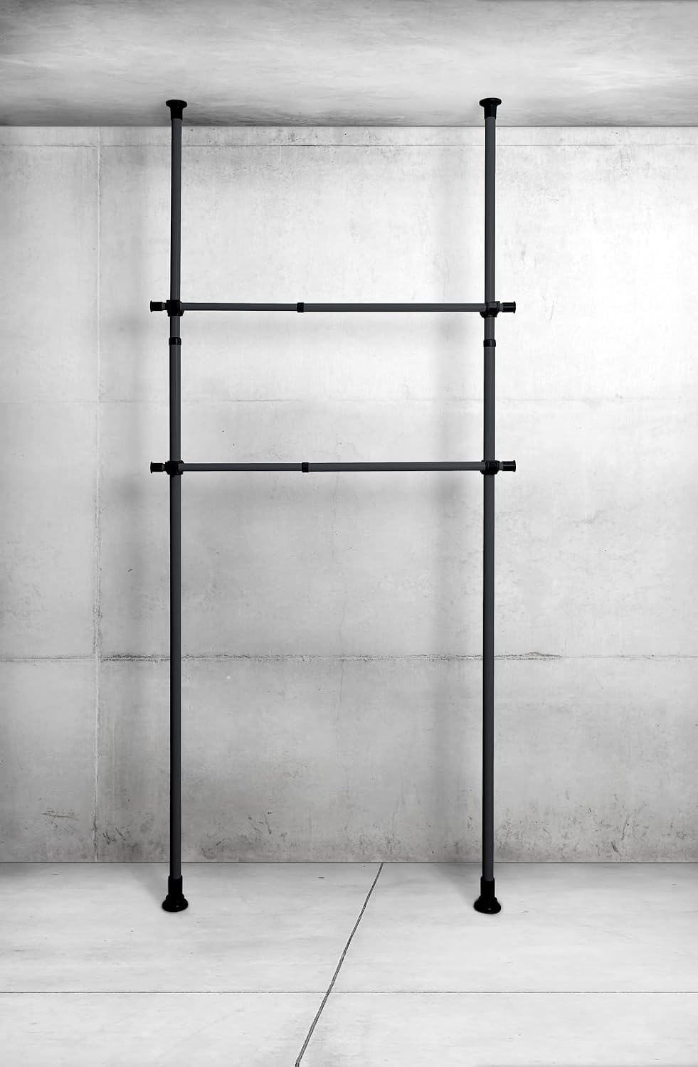 WENKO Hercules Kledingstangen - Set van 2 - 75 tot 120 cm - Zwart