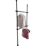 WENKO Hercules Kledingstangen - Set van 2 - 75 tot 120 cm - Zwart
